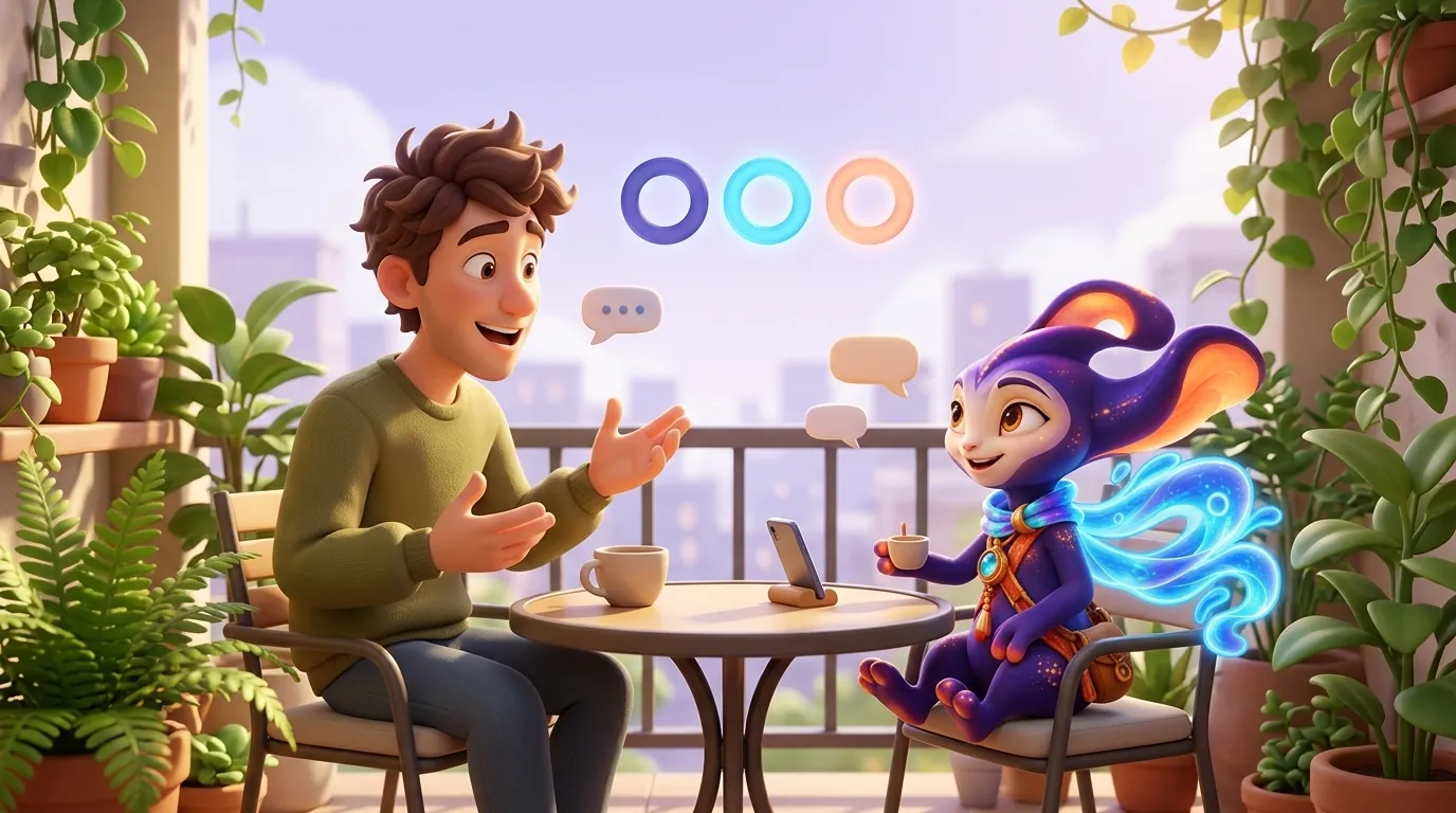 Espacio de estudio con temporizador de quince minutos para practicar conversación en inglés